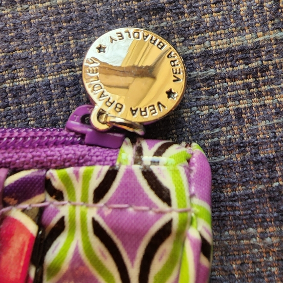 Vera Bradley retired green purple half moon, watermelon slice makeup pouch bag - Picture 7 of 9